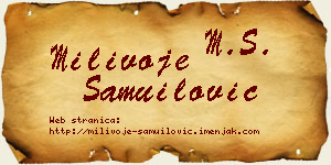 Milivoje Samuilović vizit kartica